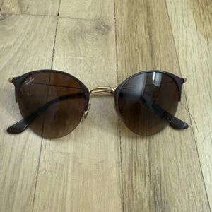 Ray-Ban Gold and Brown Sunglasses